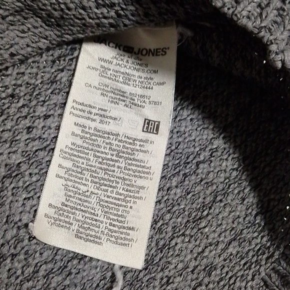 Jack  and Jones Originals mens large black and grey knit sweater - Picture 7 of 7
